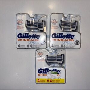 Gillette Skinguard Sensitive Skin Razor Blade Refills 3 Boxes 4= 12 Cartridges
